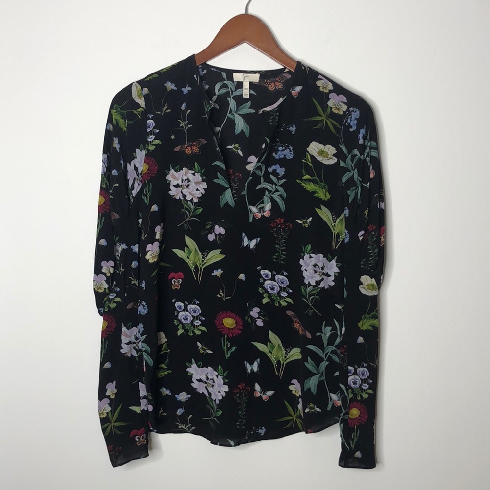Joie Liseli Pullover Blouse Sheer Floral Size XXS